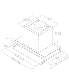 кухонная вытяжка Elica Boxin LX/BL MAT/A/90