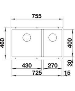 кухонная мойка Blanco Subline 430/270-U темная скала (523152)