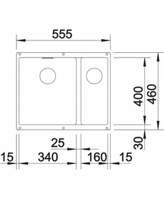 кухонная мойка Blanco Subline 340/160-U RH антрацит (523558)
