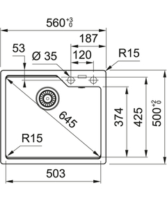 кухонная мойка Franke UBG 610-56 оникс стоп (114.0595.378)