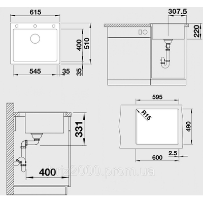 кухонная мойка Blanco Pleon 6 белый (521683)