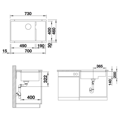 кухонная мойка Blanco Subline 700-U Level белый (523542)